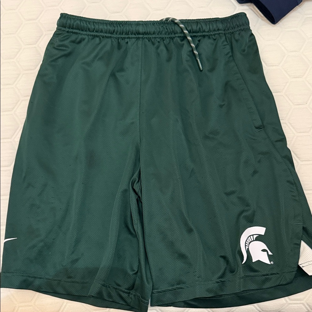 Nike Dark Green Athletic Men Shorts - Large